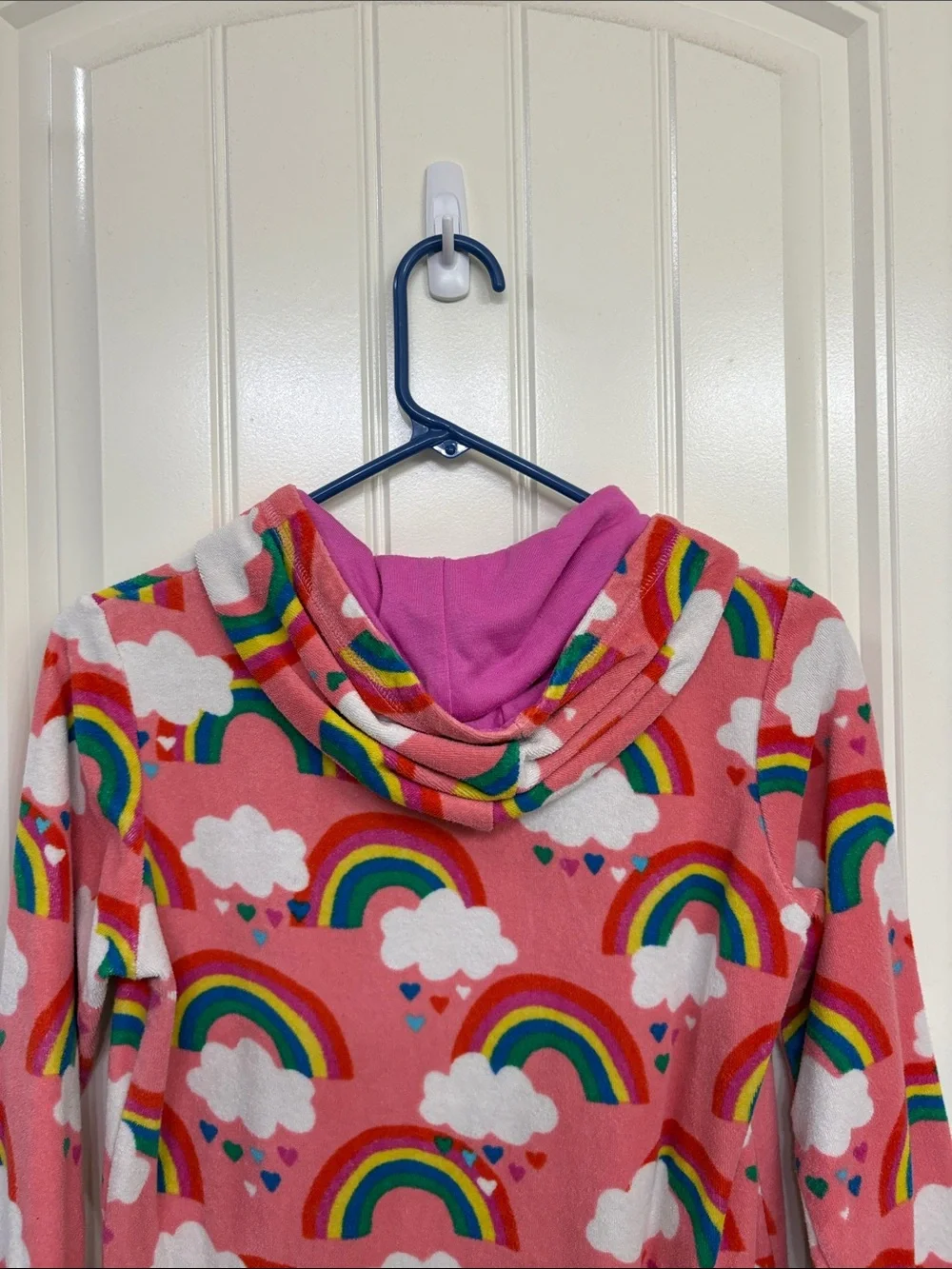 Boden Pink Rainbow & Cloud Kids Hoodie Coverup Pool Towel Vacation Beach